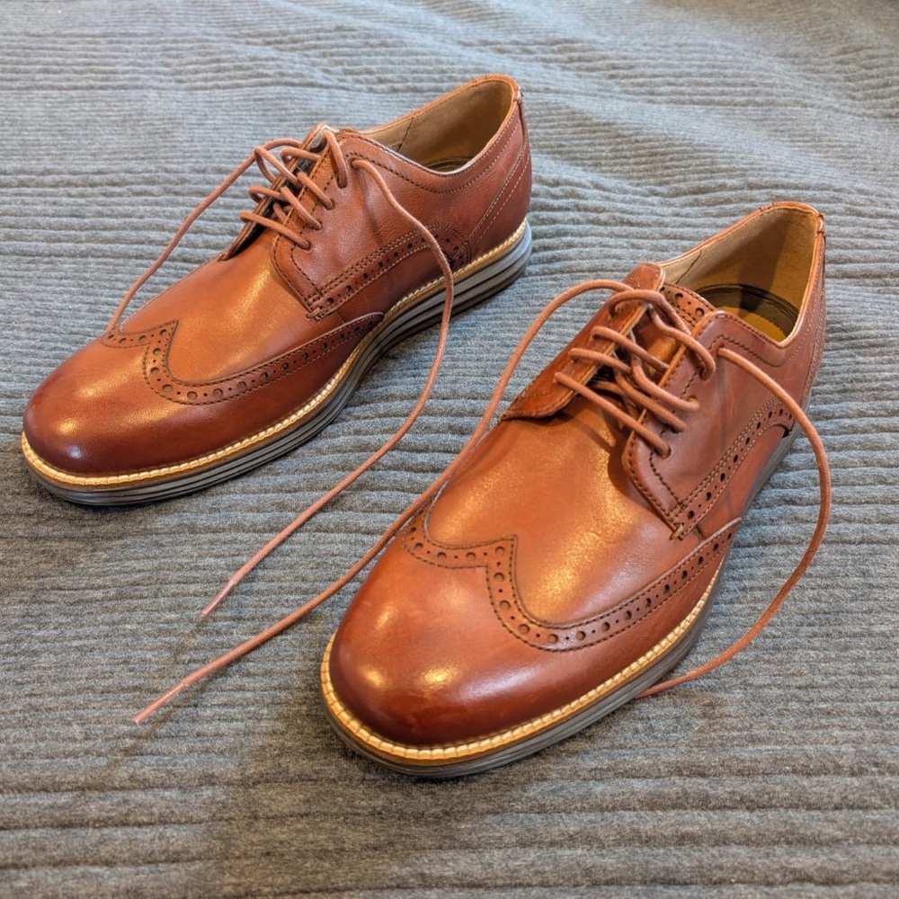 Cole Haan Brown Leather Oxford Wingtips